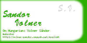 sandor volner business card