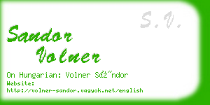 sandor volner business card